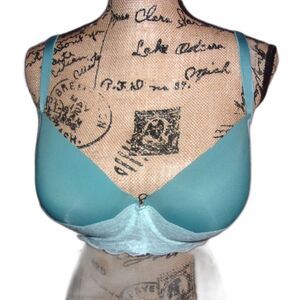 Youmita 42DDD Aqua Floral Lace Overlay Bra NWT